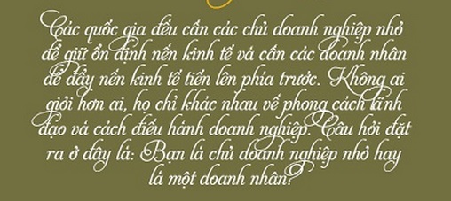 Bạn chọn “cuộc chơi” Nhỏ hay Lớn?